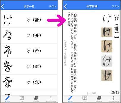 くずし字学習アプリ「KuLA」